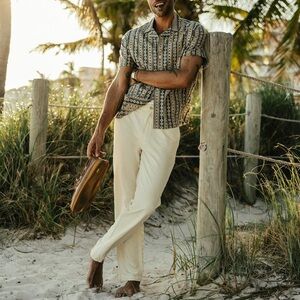 Huckberry Flint and Tinder 365 Cotton Linen Chino Straight Fit Natural Sz. 31x32